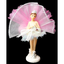 Tulle blanc bor argent et tulle rose brillant