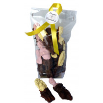 Le sachet de guimauves de Noël au chocolat au lait