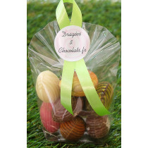 Présentation d'oeufs en chocolat belge