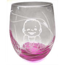 Verre de baptême fille motif bébé