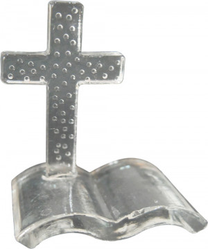 Croix et Livre en verre de Dragées & Chocolats