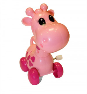 girafe rose à remonter pour un baptême