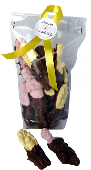Le sachet de guimauves de Noël au chocolat au lait