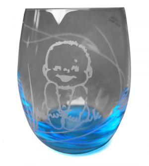 Verre de baptême garçon motif bébé